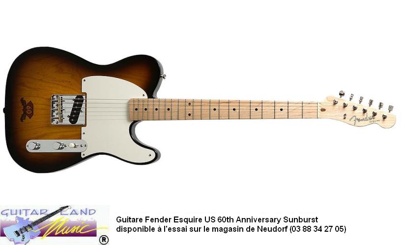 Guitare Fender US Esquire 60th Anniversary Sunburst